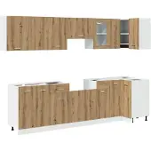 vidaXL 11-delige Keukenkastenset Lyon bewerkt hout artisanaal eiken