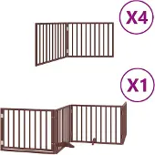 vidaXL Hondenhek inklapbaar 12 panelen 960 cm populierenhout bruin
