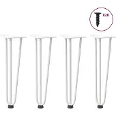 vidaXL Haarnadelpoten voor Salontafel 4 st 42 cm massief staal wit