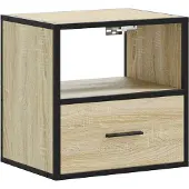 vidaXL Nachtkastje wandgemonteerd 40x31x39,5 cm sonoma eikenkleurig
