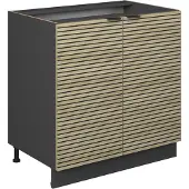 Vicco Keukenonderkast Fame-Line, Eiken paneel/Antraciet, 80 cm zonder werkblad