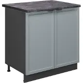 Vicco Keukenonderkast Fame-Line, Licht blauw-grijs/Antraciet, 80 cm antraciet werkblad