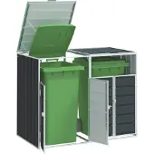 vidaXL Containerberging voor 2 containers 144x81x113cm staal antraciet