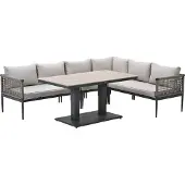 Garden Impressions Burela - Brugge lounge dining set 5-delig rechts - taupe