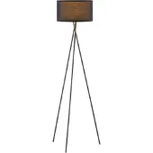 Home Sweet Home Moderne Vloerlamp - Zwarte Stoffen Lampenkap en Metalen Staande lamp - 53/53/138 cm - Inclusief LED E27 Lichtbron 9W 806Lm - voor Woonkamer en Slaapkamer - Met Voetschakelaar