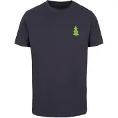 Merchcode Shirt 'Christmas Vibes' navy / lichtgroen / rood