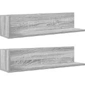 vidaXL Wandschappen 2 st 75x16,5x16,5 cm bewerkt hout grijs sonoma