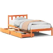 vidaXL Bedframe zonder matras massief grenenhout wasbruin 100x200 cm
