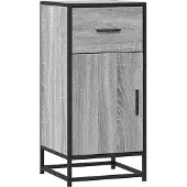 vidaXL Dressoir, grijs Sonoma, 35,5 x 35 x 76 cm, van houtvezel en metaal