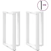 vidaXL Bartafelpoten 2 st T-vormig 60x35x(90-91) cm staal wit