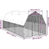 vidaXL Kippenren met dak 2,5x6x2,25 m gegalvaniseerd staal