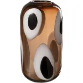 J-Line Vaas Glas Wit Bruin Medium Izzy