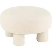 J-Line Kruk Rond Teddy Voeten Boucl - Wit
