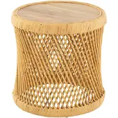 J-Line Bijzijtafel Cylindrisch Rotan Naturel