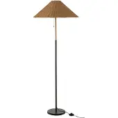 J-Line Staande Lamp Metaal/Rattan Zwart/Naturel