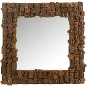 J-Line Spiegel Syma Gerecycleerd Hout/Spiegel Naturel Small