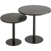 Jline Set of 2 side tables round metal black