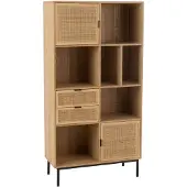J-Line Kastcompartimenten MDF/Metaal Natuurlijk/Zwart