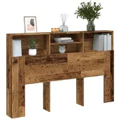 vidaXL Hoofdbordkast 160x19x103,5 cm bewerkt hout oud houtkleurig