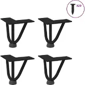 vidaXL Haarnadelpoten voor Salontafel 4 st 10 cm massief staal zwart