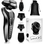 Sansbeauté 5-in-1 Elektrisch Scheerapparaat Mannen met Trimmer S1110 - Nat & Droog – Baardtrimmer - Tondeuse - Neustrimmer - 5 Opzetstukken - Electric Shaver - Waterproof
