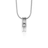 Zinzi zilveren hanger 3 banen en ronde zirkonia 17mm ZIH2241
