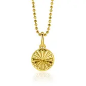 Zinzi gold plated zilveren hanger zonnestralen rond 10mm ZIH2296S (zonder collier)