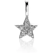 Zinzi zilveren hanger ster met witte zirkonia ZIH2138