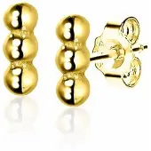 Zinzi zilveren oorknoppen 14K geelverguld drie bolletjes 6mm ZIO2230G
