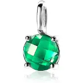 Zinzi zilveren hanger rond groen ZIH2072GR (zonder collier)