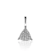 Zinzi zilveren hanger driehoek wit ZIH2075 (zonder collier)