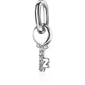 Zinzi zilveren hanger sleuteltje wit ZIH2081 (zonder collier)