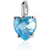 Zinzi zilveren hanger hartje turquoise blauw ZIH2071T (zonder collier)