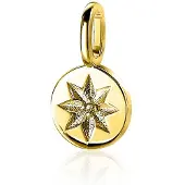 Zinzi zilveren ronde hanger geel verguld zonnetje ZIH2068G (zonder collier)
