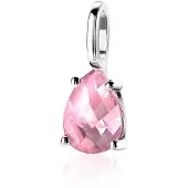 Zinzi zilveren hanger druppelvorm roze ZIH2070R (zonder collier)