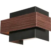 Steinhauer Wandlamp Muro 3368E Houtlook – 2-lichts G9 LED wandlamp met gouden binnenzijde