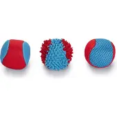 Beeztees Bal Splash Blauw / Rood D 6 H 6 Cm 3 Stuks