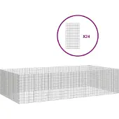 vidaXL Dierenverblijf 24 panelen 54x100 cm gegalvaniseerd ijzer