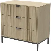 Vicco Lennox Ladekast – 72 x 69 cm met 3 laden Eiken
