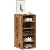 vidaXL Schoenenkasten 2 st 32x35x70 cm bewerkt hout oud houtkleurig