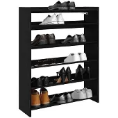 vidaXL Schoenenrek 80x25x100 cm bewerkt hout zwart