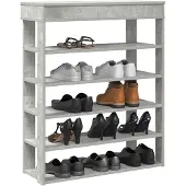vidaXL Schoenenrek 80x30x98 cm bewerkt hout betongrijs