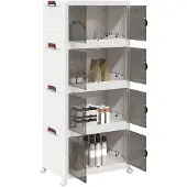 DKD Home Decor Opbergbox met wielen, stapelbaar, 4-laags, 75 liter