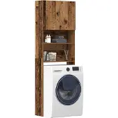 vidaXL wasmachinemeubel, vintage look, 64x24x190 cm, houtvezel