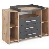 Vicco Oskar Commode – 143 x 100 cm XL met laden Antraciet/Sonoma