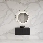 Gliss Design Heronimus badmeubel met ribbelfront 60cm black veneer