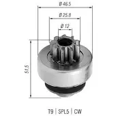 MAGNETI MARELLI 940113020248 Rondsel, startmotor