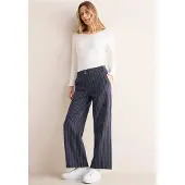Cecil Dames Gestreepte broek met wijde pijpen - Blauw - XL