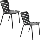 Zuiver Vondel Tuinstoel - Set Van 2 - Gepoedercoat Aluminium - Zwart