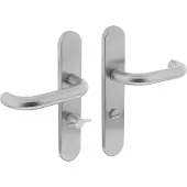 Intersteel Deurkruk Rond op schild met toilet-/badkamersluiting 63/8mm - RVS